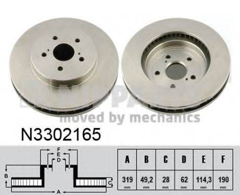 гальмівний диск NIPPARTS N3302165