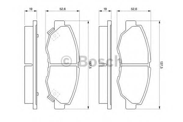 Комплект гальмівних колодок, дискове гальмо BOSCH 0 986 461 124