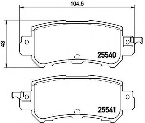 Комплект гальмівних колодок, дискове гальмо BREMBO P 49 047